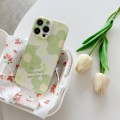 For iPhone 15 Pro Max PC Phone Case(Green Flower)