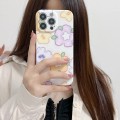 For iPhone 15 Pro PC Phone Case(Yellow Purple Flowers)