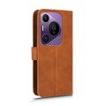For Huawei Pura 70 Pro Skin Feel Magnetic Flip Leather Phone Case(Brown)