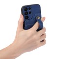 For Samsung Galaxy S23+ 5G ABEEL Carbon Fiber RFID Card Holder Phone Case(Blue)
