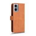 For Motorola Moto G34 5G Skin Feel Magnetic Flip Leather Phone Case(Brown)
