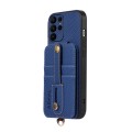 For Samsung Galaxy S23 Ultra 5G ABEEL Carbon Fiber RFID Card Holder Phone Case(Blue)