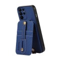 For Samsung Galaxy S23 Ultra 5G ABEEL Carbon Fiber RFID Card Holder Phone Case(Blue)