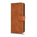 For Honor 100 5G Skin Feel Magnetic Flip Leather Phone Case(Brown)