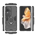 For vivo S18 5G Shockproof PC + TPU Holder Phone Case(Black)