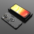 For vivo T3X 5G Shockproof PC + TPU Holder Phone Case(Black)