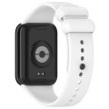 For Xiaomi Mi Band 8 Pro Solid Color Black Buckle Silicone Watch Band(White)
