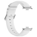 For Xiaomi Mi Band 8 Pro Round Tail Genuine Leather Watch Band(White)