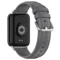 For Xiaomi Mi Band 8 Pro Round Tail Genuine Leather Watch Band(Grey)