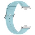 For Xiaomi Mi Band 8 Pro Round Tail Genuine Leather Watch Band(Light Blue)