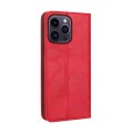 For iPhone 15 Pro Max Magnetic Buckle Retro Texture Leather Phone Case(Red)