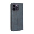For iPhone 15 Pro Max Magnetic Buckle Retro Texture Leather Phone Case(Blue)