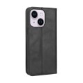 For iPhone 15 Magnetic Buckle Retro Texture Leather Phone Case(Black)