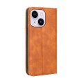 For iPhone 15 Magnetic Buckle Retro Texture Leather Phone Case(Brown)