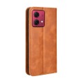 For Motorola Moto G84 5G Magnetic Buckle Retro Texture Leather Phone Case(Brown)