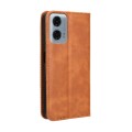 For Motorola Moto G Power 5G 2024 Magnetic Buckle Retro Texture Leather Phone Case(Brown)