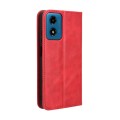 For Motorola Moto G04 / G24 Magnetic Buckle Retro Texture Leather Phone Case(Red)