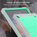 For Samsung Galaxy Tab A9+ Shockproof Silicone Hybrid PC Tablet Case with Holder(Mint Green + Grey)