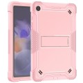 For Samsung Galaxy Tab A9+ Shockproof Silicone Hybrid PC Tablet Case with Holder(Rose Gold)