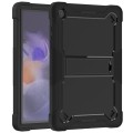 For Samsung Galaxy Tab A9+ Shockproof Silicone Hybrid PC Tablet Case with Holder(Black)
