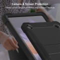 For Samsung Galaxy Tab A9 Shockproof Silicone Hybrid PC Tablet Case with Holder(Black)