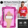 For Samsung Galaxy Tab S9+ 360 Degree Rotation PC Contrast Silicone Tablet Case(Rose Red + Pink)
