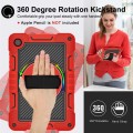 For Samsung Galaxy Tab A9+ 360 Degree Rotation PC Contrast Silicone Tablet Case(Red + Black)