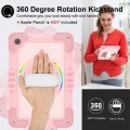For Samsung Galaxy Tab A9+ 360 Degree Rotation PC Contrast Silicone Tablet Case(Rose Gold)