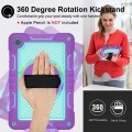 For Samsung Galaxy Tab A9+ 360 Degree Rotation PC Contrast Silicone Tablet Case(Purple + Mint Green)