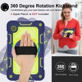 For Samsung Galaxy Tab A9 360 Degree Rotation PC Contrast Silicone Tablet Case(Navy Blue + Yellow Gr