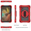 For Samsung Galaxy Tab A9 360 Degree Rotation PC Contrast Silicone Tablet Case(Red + Black)