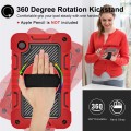 For Samsung Galaxy Tab A9 360 Degree Rotation PC Contrast Silicone Tablet Case(Red + Black)