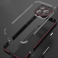 For iPhone 15 Pro Max Aurora Series Lens Protector + Metal Frame Phone Case(Black Silver)