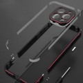 For iPhone 15 Pro Max Aurora Series Lens Protector + Metal Frame Phone Case(Black Red)