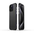 For iPhone 15 Pro Aurora Series Lens Protector + Metal Frame Phone Case(Black Blue)