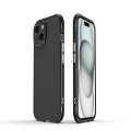For iPhone 15 Plus Aurora Series Lens Protector + Metal Frame Phone Case(Black Silver)