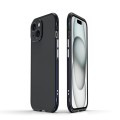 For iPhone 15 Plus Aurora Series Lens Protector + Metal Frame Phone Case(Black Blue)