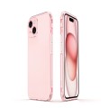 For iPhone 15 Plus Aurora Series Lens Protector + Metal Frame Phone Case(Pink Silver)
