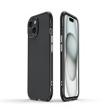 For iPhone 15 Aurora Series Lens Protector + Metal Frame Phone Case(Black Silver)