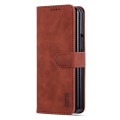 For Samsung Galaxy Z Fold3 5G AZNS Skin Feel Calf Texture Flip Leather Phone Case(Brown)