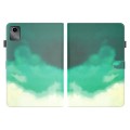 For Lenovo Tab M11 / Xiaoxin Pad 11 2024 Watercolor Pattern Flip Leather Tablet Case(Cyan Green)