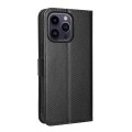 For iPhone 15 Pro Diamond Texture Leather Phone Case(Black)