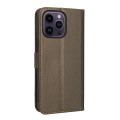 For iPhone 15 Pro Diamond Texture Leather Phone Case(Brown)