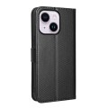 For iPhone 15 Plus Diamond Texture Leather Phone Case(Black)