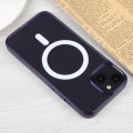 For iPhone 15 GEBEI MagSafe Magnetic Transparent Phone Case(Purple)