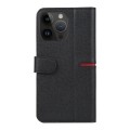 For iPhone 15 Pro GEBEI Top-grain Horizontal Flip Leather Phone Case(Black)