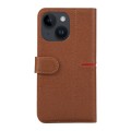 For iPhone 15 GEBEI Top-grain Horizontal Flip Leather Phone Case(Brown)