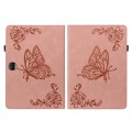For Honor Pad 9 12.1 Butterfly Flower Embossed Leather Tablet Case(Rose Gold)