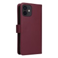 For iPhone 12 Pro / 12 BETOPNICE BN-005 2 in 1 Detachable Imitate Genuine Leather Phone Case(Wine Re