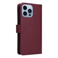 For iPhone 13 Pro Max BETOPNICE BN-005 2 in 1 Detachable Imitate Genuine Leather Phone Case(Wine Red